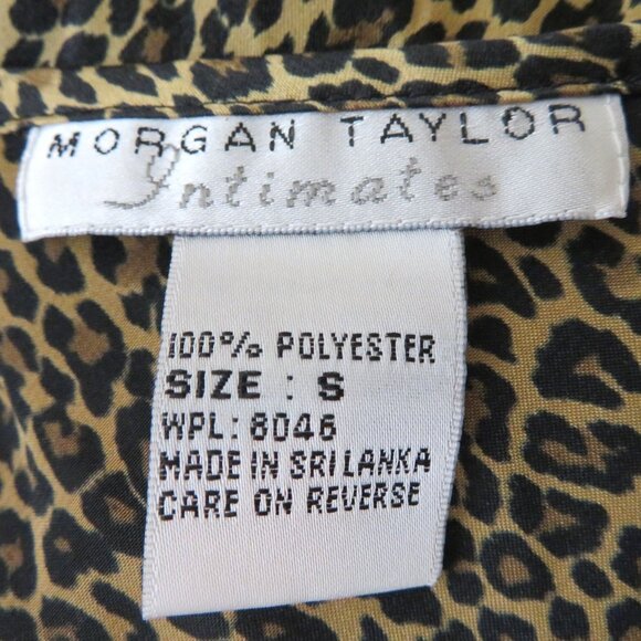 Vintage Morgan Taylor Intimates Leopard Print Slip Nightgown Small Knee Length - Picture 9 of 10